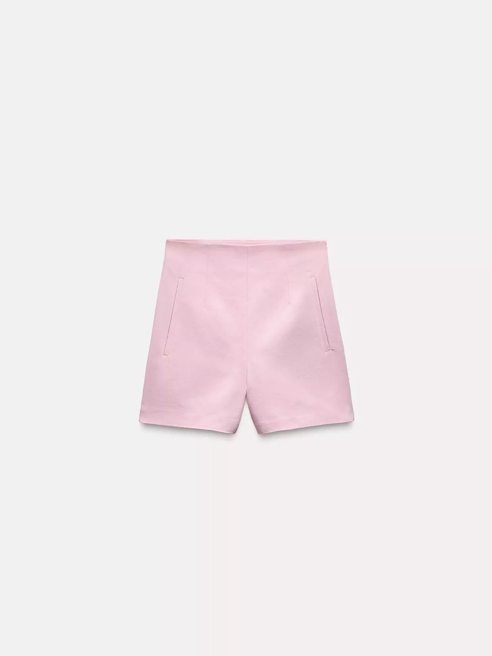Zara High-Waist Light Pink Tailored Shorts